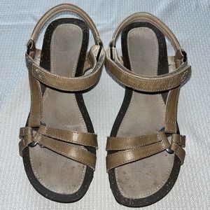 TEVA Ventura Cork 4253 Wedge Brown Leather Comfort Sandals Women's Size 7.5